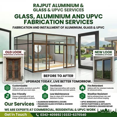 Aluminium, Glass & PVC Work Experts | Shower Cabin & Glass Railing Ser