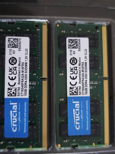 Crucial 32GB Kit (2 x 16GB) DDR4-3200 CL22 SODIMM Laptop Memory