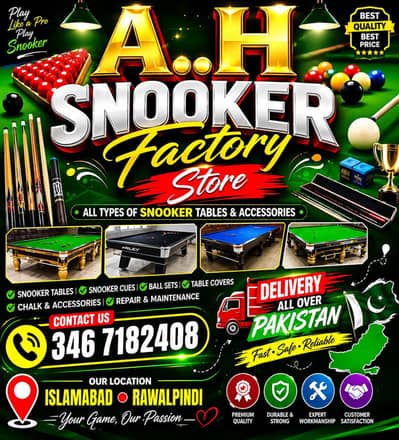 Snooker Table, billiards Table, pool Table, islambad Rawpindi