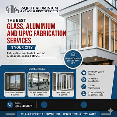 Shower Cabins, Railings & PVC Installation/ Glass & Aluminium Services