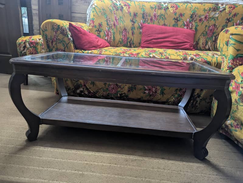wooden sofas with table 4