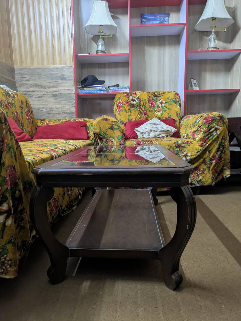 wooden sofas with table 6