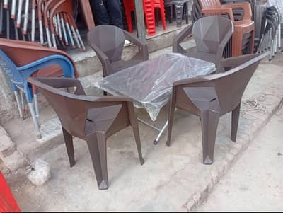 plastic chair and table