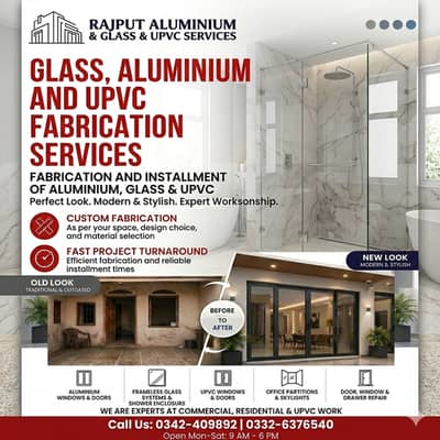 Shower Cabins, Railings & PVC Installation/ Glass & Aluminium Services