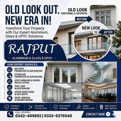 Glass & Aluminium Services | Stair Railings, Shower Cabins & PVC Work