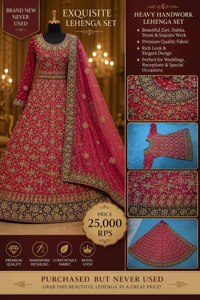Bridal Lehenga Choli with Matching Clutch – Brand New, Never Used