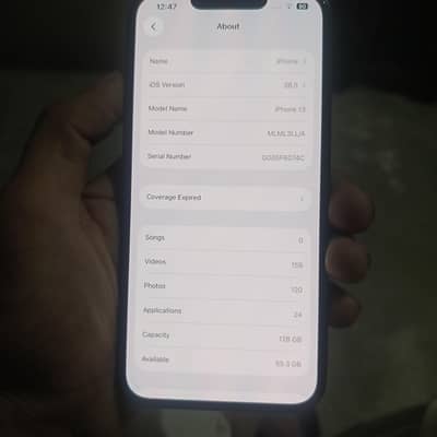Apple iPhone 13 jv 128 health 87 whatsap 03126483750