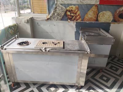Chai cooking oven and steel table stand
