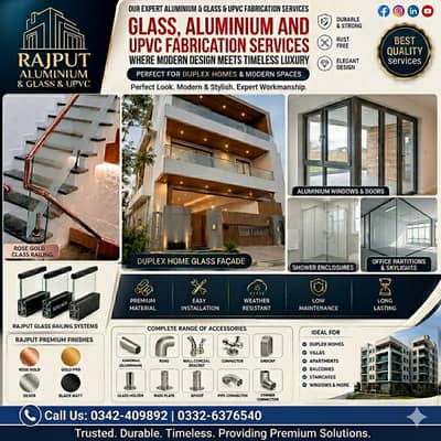Glass & Aluminium solution for office, Aluminum & Glass Work for House