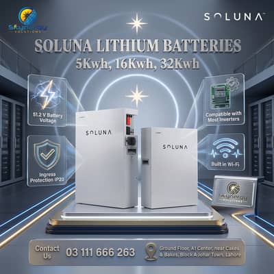 Soluna Lithium Batteries (5kWh, 16kWh, 32kWh) | Skynergy Solutions