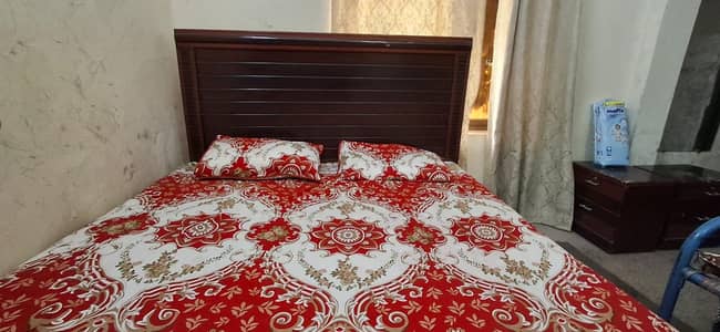 Double Bed + Mattress + 2 Side Tables – Excellent Condition