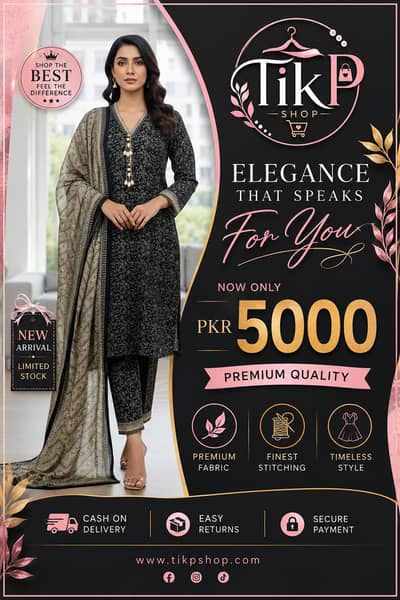 Premium Women's 3-Piece Printed Suit | Elegant Design | Brand New | P