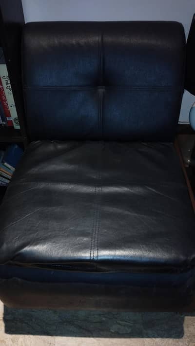 2 Single Seater Armless Sofas in Black – Good Condition