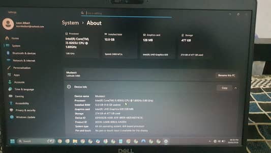 Dell Latitude 5400 – Core i5 8th Gen, 12GB RAM, 477GB SSD, 14" FHD