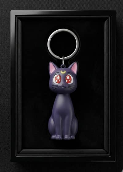 Sailor Moon Anime Cat (Luna) silicone keychain