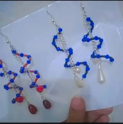 Twisted crystal beaded earrings