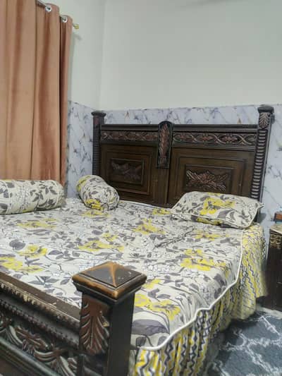 Wooden King Size bed with Mattress for sale