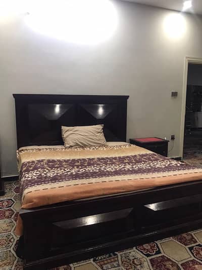 king size bed set one site table and one