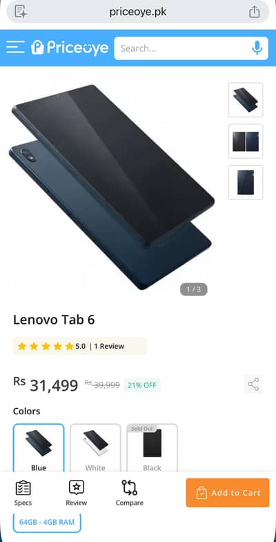Lenovo Tab 6 with 4/64