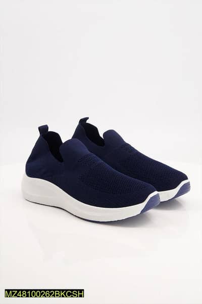 Navy blue slip's on jogging shoes for men