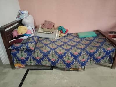 Wooden Single Bed for Sale (Minor Repair Required)