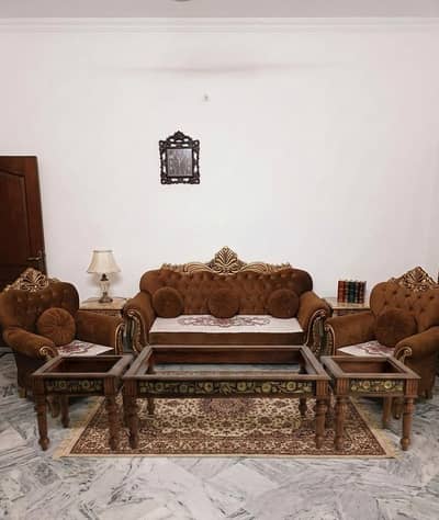 premium 5seater sofa set with matching  tables