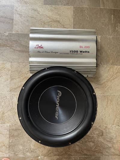 Pioneer woofer with amplifier for sell