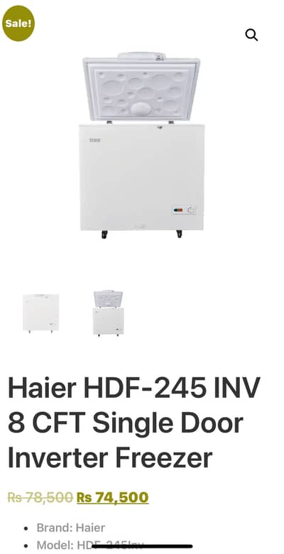 Brand New Haier Deep Freezer