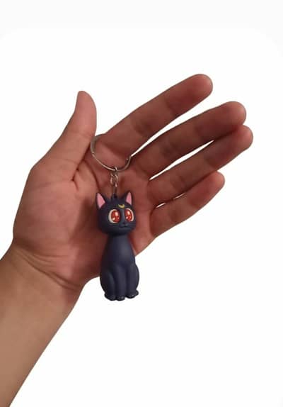Cute Anime Luna Cat silicone/rubber keychain