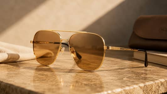 Premium Gold Aviator Sunglasses – UV400 Protection & Luxury Style