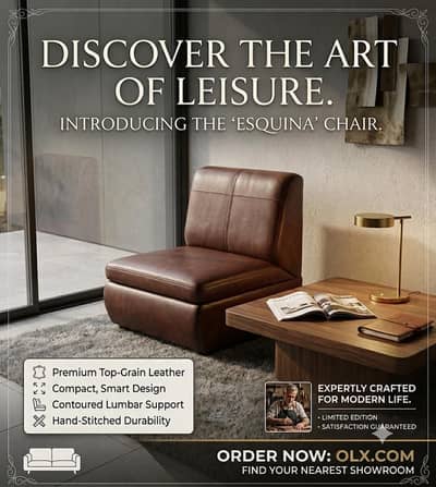 Comfortable Brown Leather Single Seater Chair – Good Condition