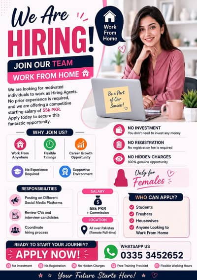 WORK FROM HOME OPPORTUNITY (ONLY FEMALE)