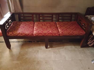 sofa set 5 seater original wooden