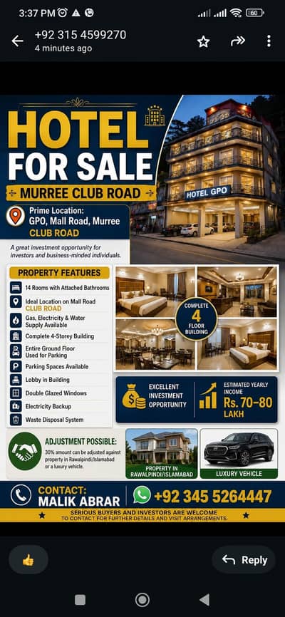 Hotel GPO murree mall road 14 rooms attach bath ideal location.