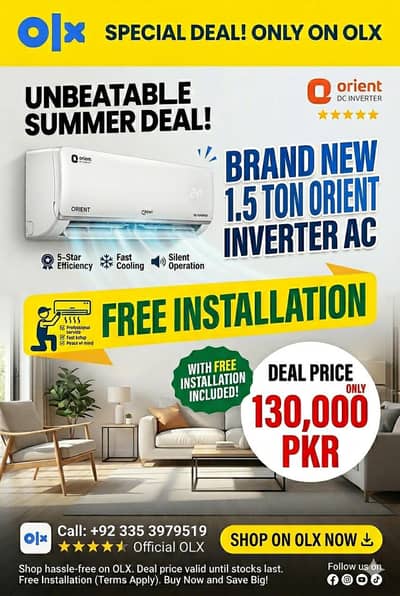 Orient 1.5 ton inverter Ac |Free installation