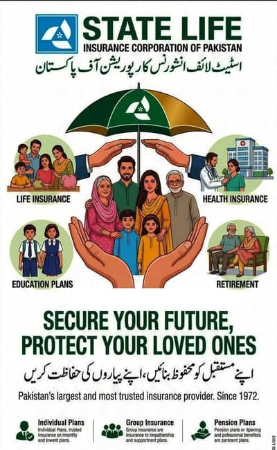 Govt. of Pakistan k idara State life insurance mai fori staff ke zrort