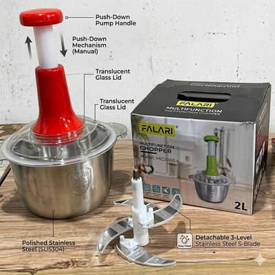 Large 2 Liter Vegetable Chopper and meat mincer- Manual Food processor