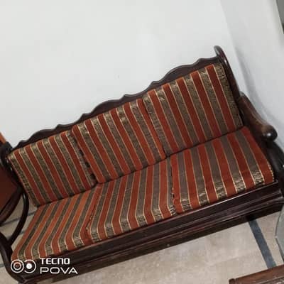 Wooden 5 Seater Sofa Set