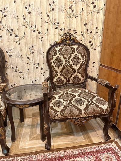 Bedroom chair and table set