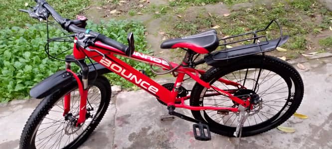 MOUNTAIN BICYCLE WITH TWO SHOCKS, DISC BRAKES