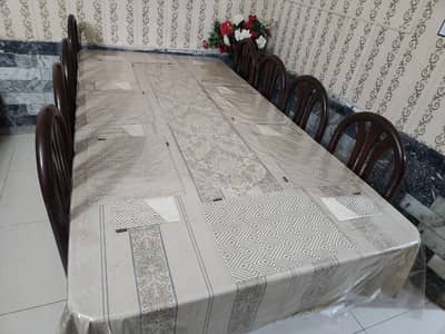 Dining Table with 8 Chairs - Original Wood