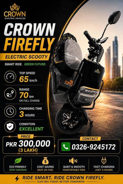 CROWN FIREFLY Electric Scooty – Smart Ride, Green Future