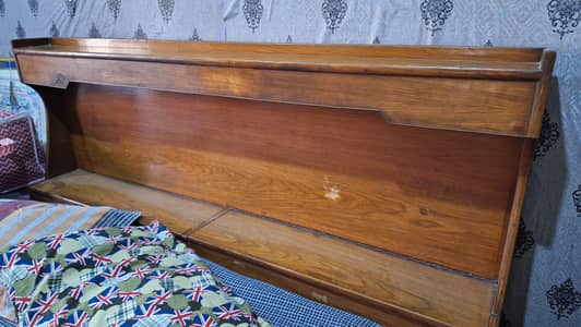 Pure Solid Wood Double Bed / Diwan - Headboard Storage Ke Sath
