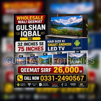 All size Smart Google Led TVs Tcl Hisense Lg Samsung