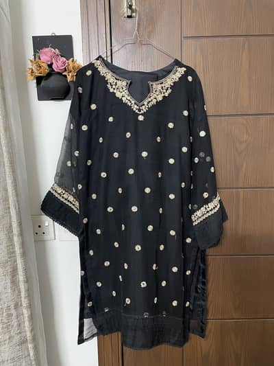 3 pc stitched black suit