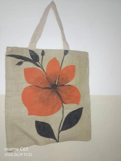 Hand-Painted Jute Bag Made by Talented Orphan & Disabled Children