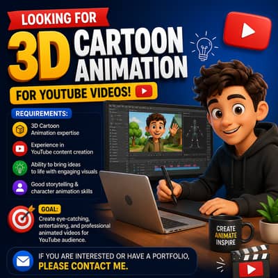 Looking for 3D - Cartoon Animation for youtube videos
