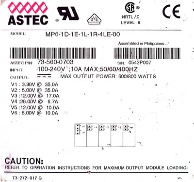 Astec MVP Series. Power Supply MP6