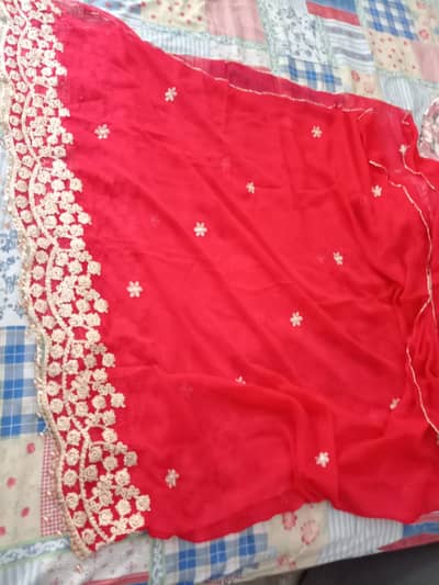 Red Fancy Maxi with Dupatta