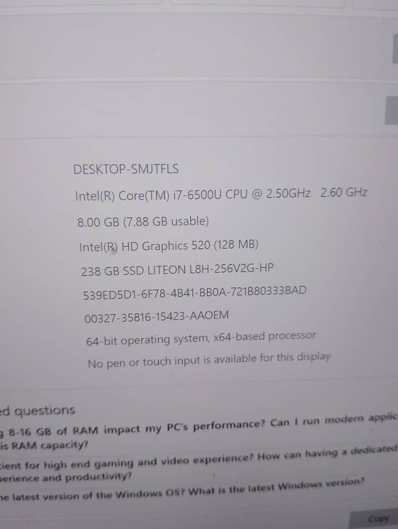 Core i7 6th Generation 2